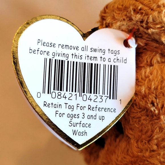 Fuzz Beanie Baby Retired Bear NWT Tag Errors - Picture 6 of 8